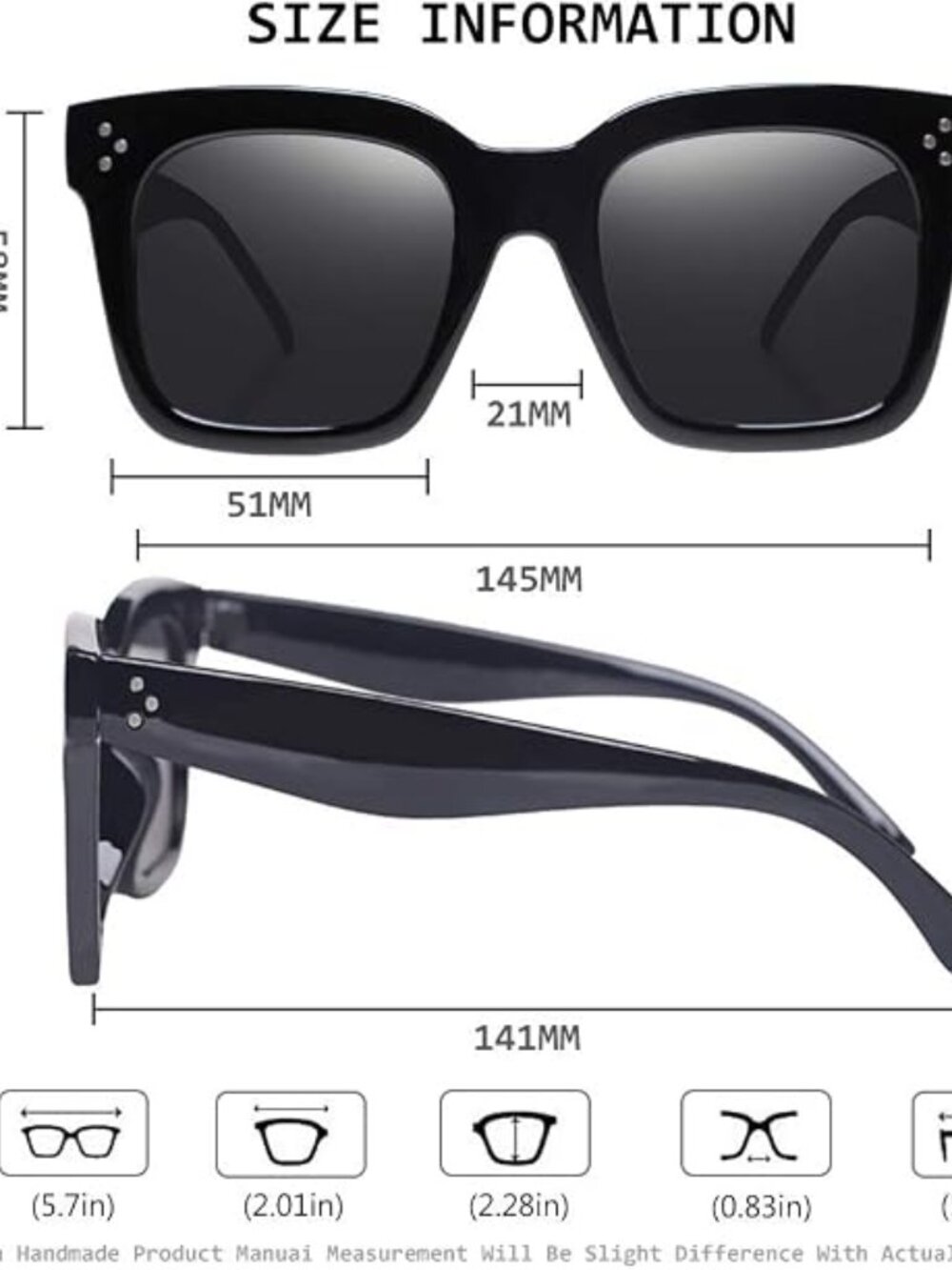 Women Oversized Sunglasses Designer Luxury Square Shades | Retro Trendy Big Larg